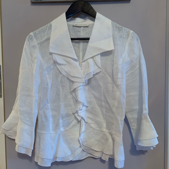 Melanie Lyne White Sheer Blouse - Picture 4 of 5